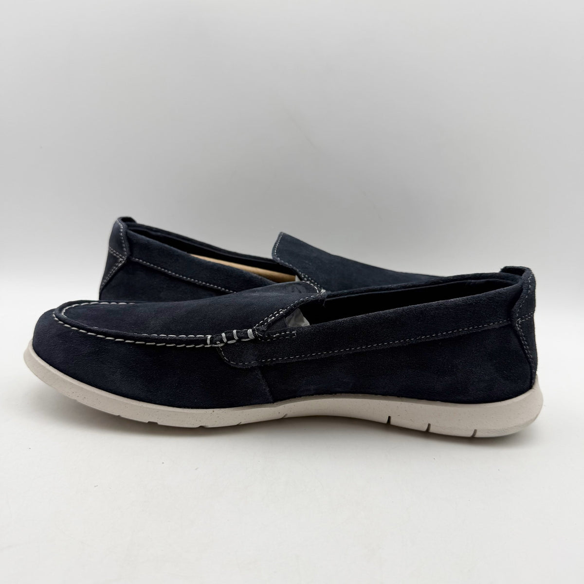 Clarks Mens Flexway Step Casual Sneakers Size 8.5 EU 41.5 Navy Blue Suede NWOB