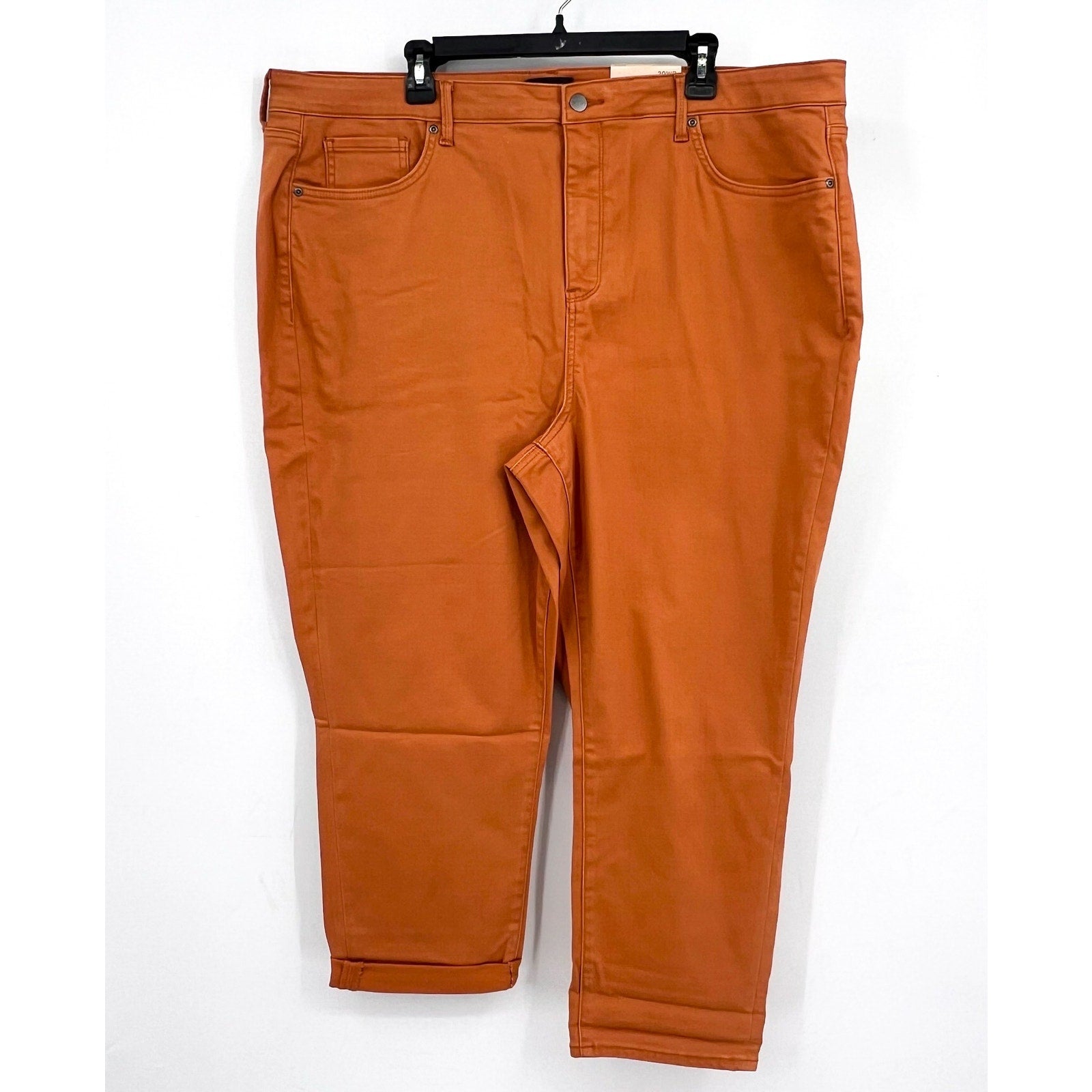 NYDJ Womens Margot Girlfriend Jeans Size 20W PETITE Rust Brown Straight Leg NWT