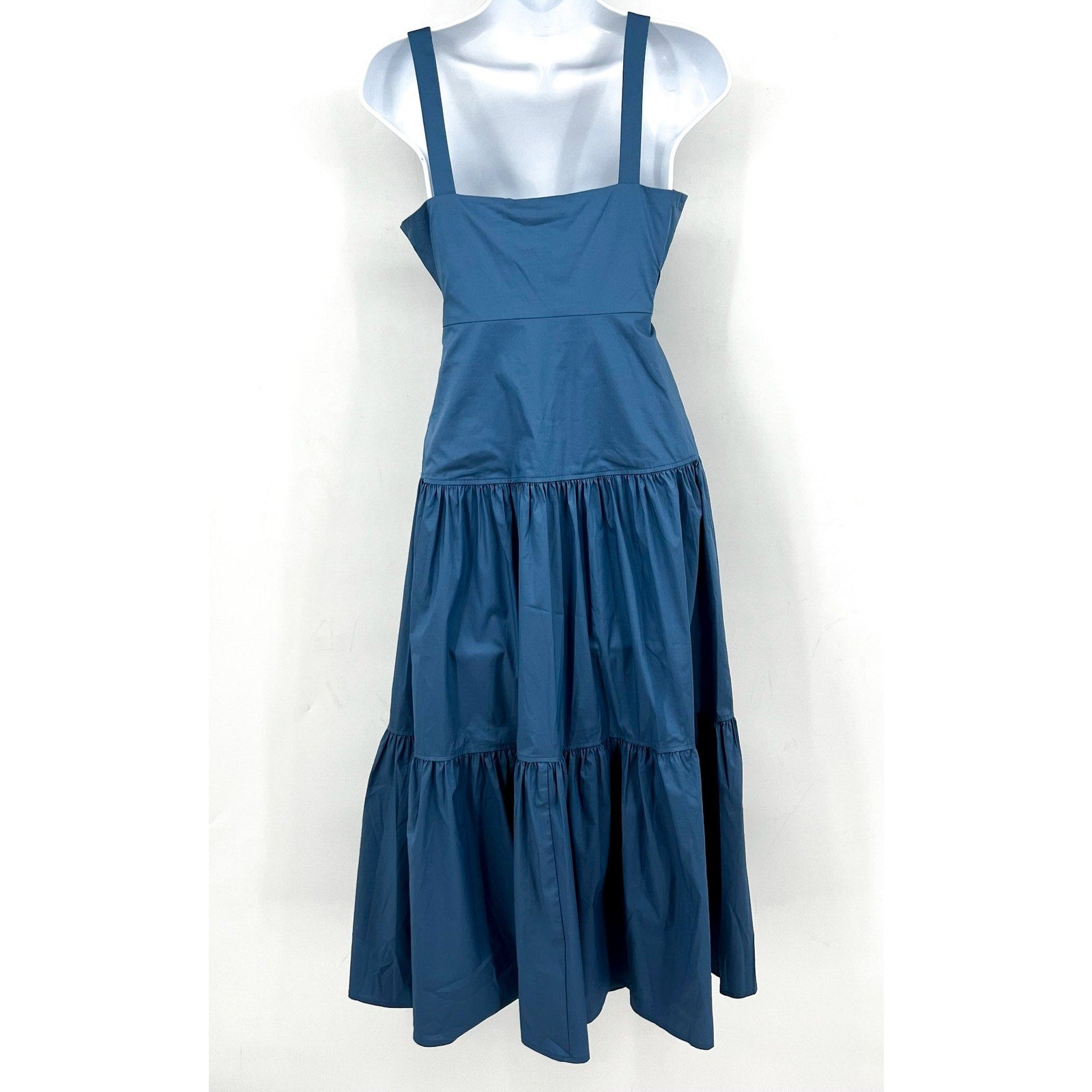 LAUREN RALPH LAUREN Tie-Front Tiered Midi Dress Size 0 Blue Sundress Tank NWT