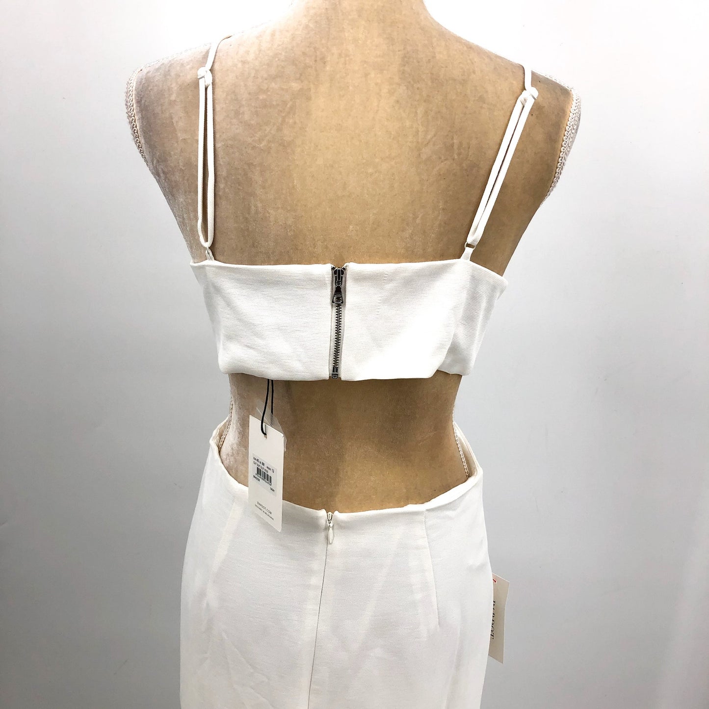 BARDOT Women's Cut Out Slit Midi Dress US 8 Medium White Ivory Tank V Neck NWT