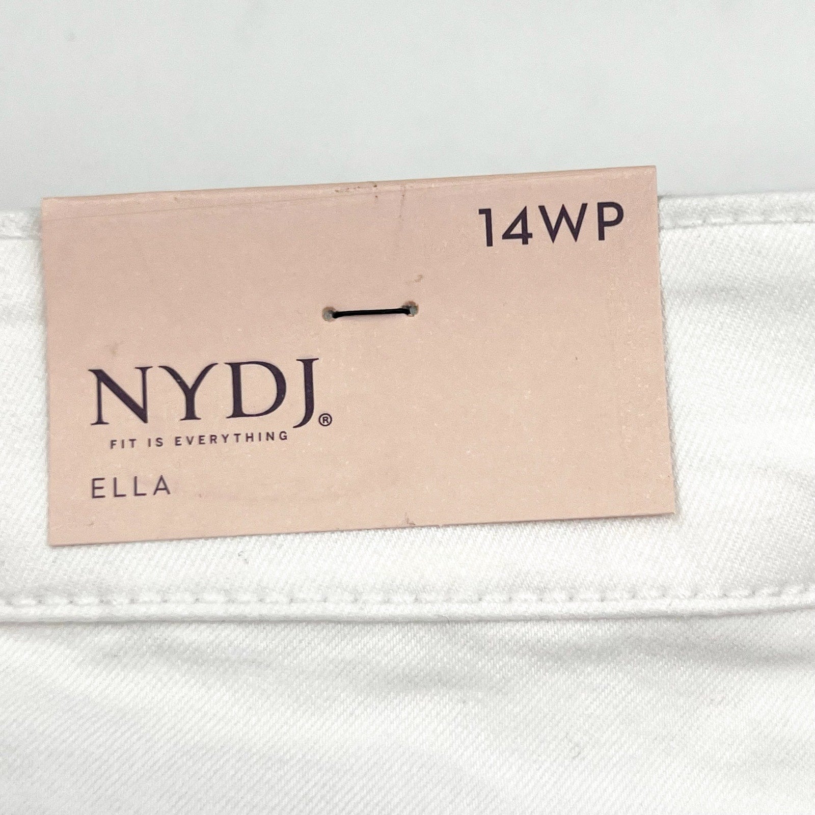 NYDJ Womens Ella Denim Shorts Size 14W PETITE Optic White 8" Inseam NWT