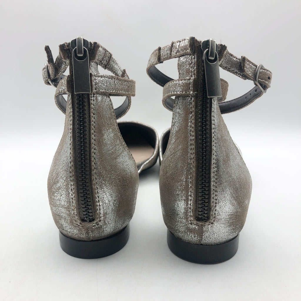 Seychelles Womens What a Girl Wants Flats US 8.5 M Silver Pewter Leather NIB