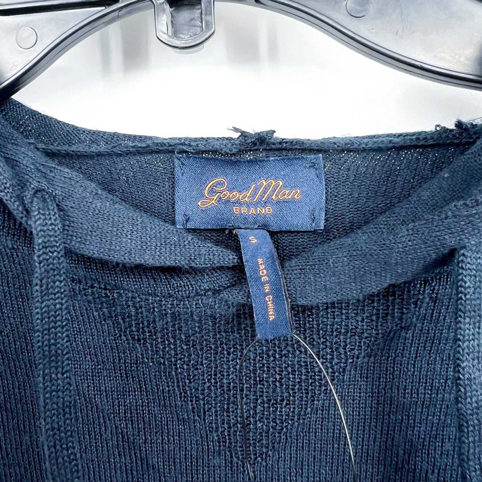 GOOD MAN BRAND Men's Merino Wool Hoodie Sweater Small Navy Blue NWT