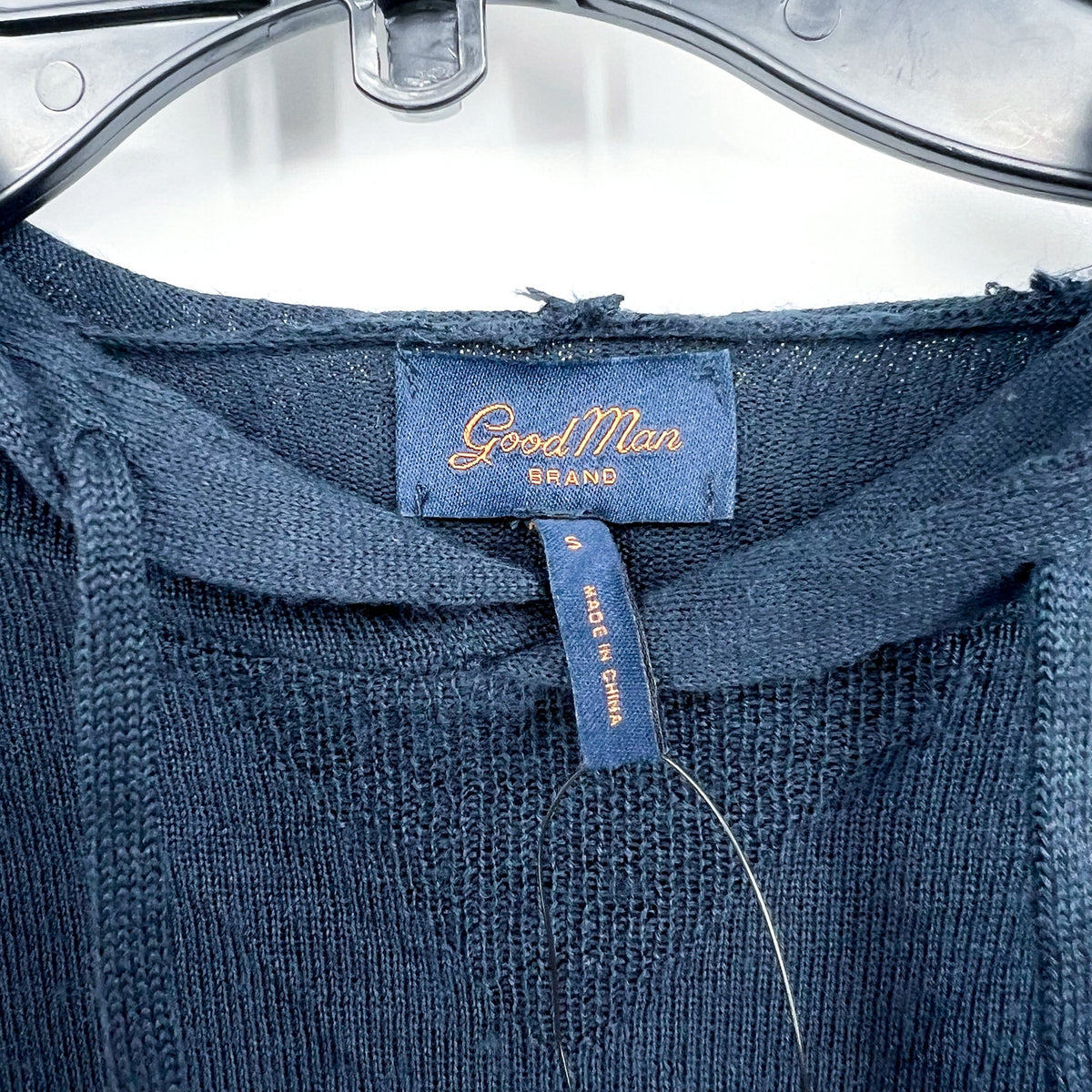 GOOD MAN BRAND Men's Merino Wool Hoodie Sweater Small Navy Blue NWT