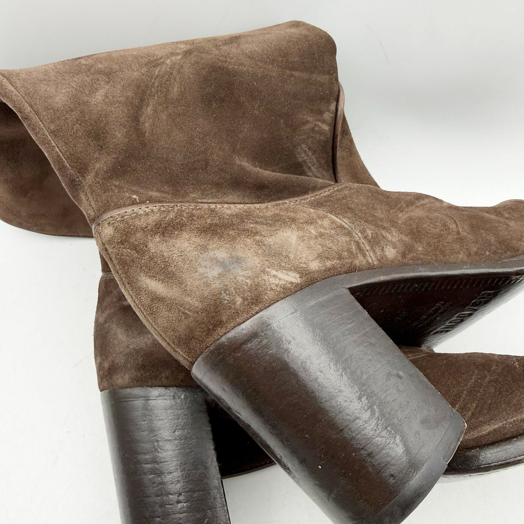RE/DONE Womens 90s Western Knee High Boots EU 37 US 7 Brown Suede EUC