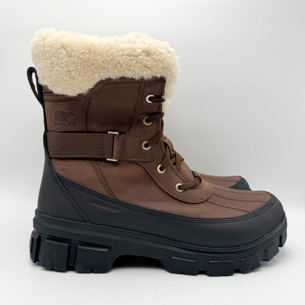 Sorel Womens Tivoli V Parc Winter Boots Size 12 Brown Leather Waterproof NIB