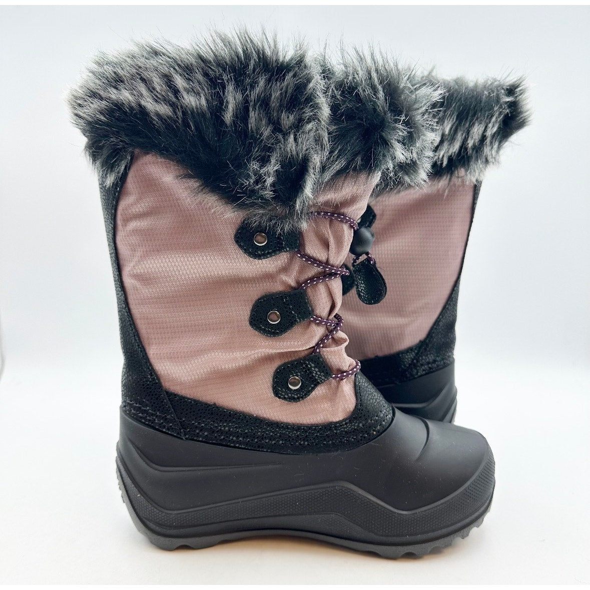 Kamik Kids Girls Powdery 3 Snow Boots Size 13 Light Pink Black Waterproof NWOB