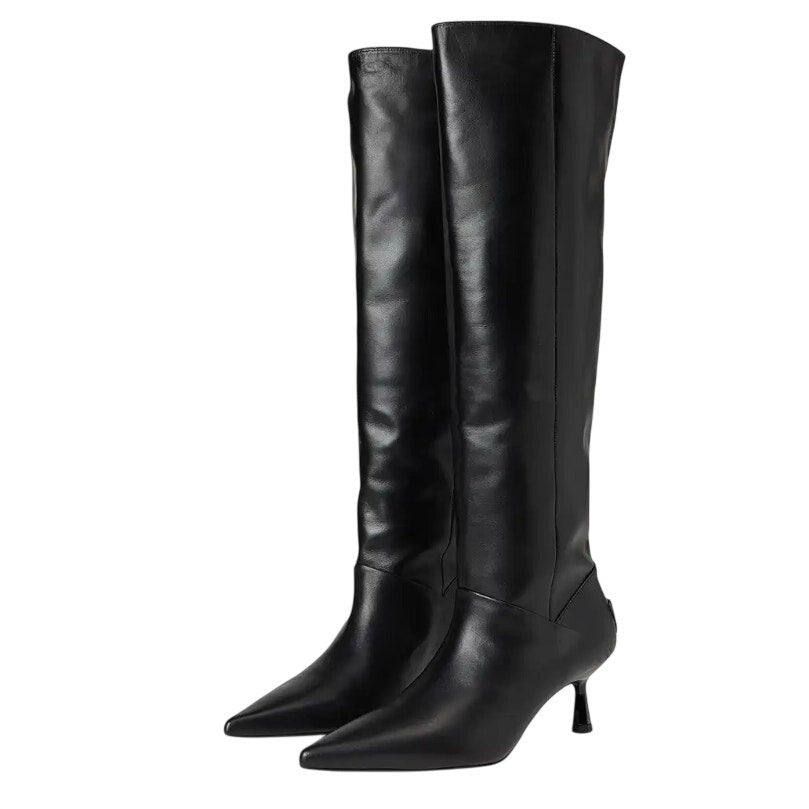 AllSaints Womens Odyssey Over-The-Knee Boots US 9 M Black Leather NWOB