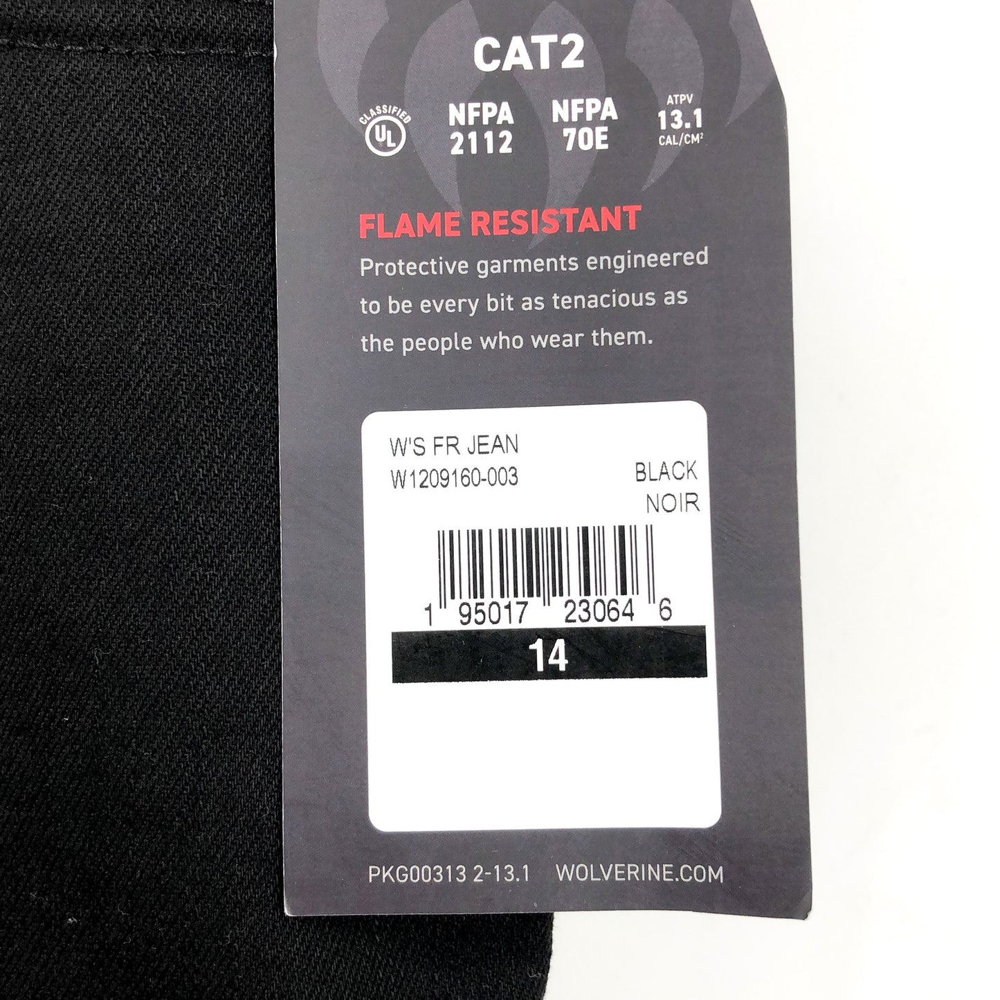WOLVERINE Women's FR Flame Resistant Jeans Size 14 Black Stretch Mid Rise NWT