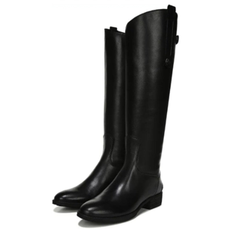 Sam Edelman Womens Penny Knee High Boots Size 8 M WIDE CALF Black Leather NWOB