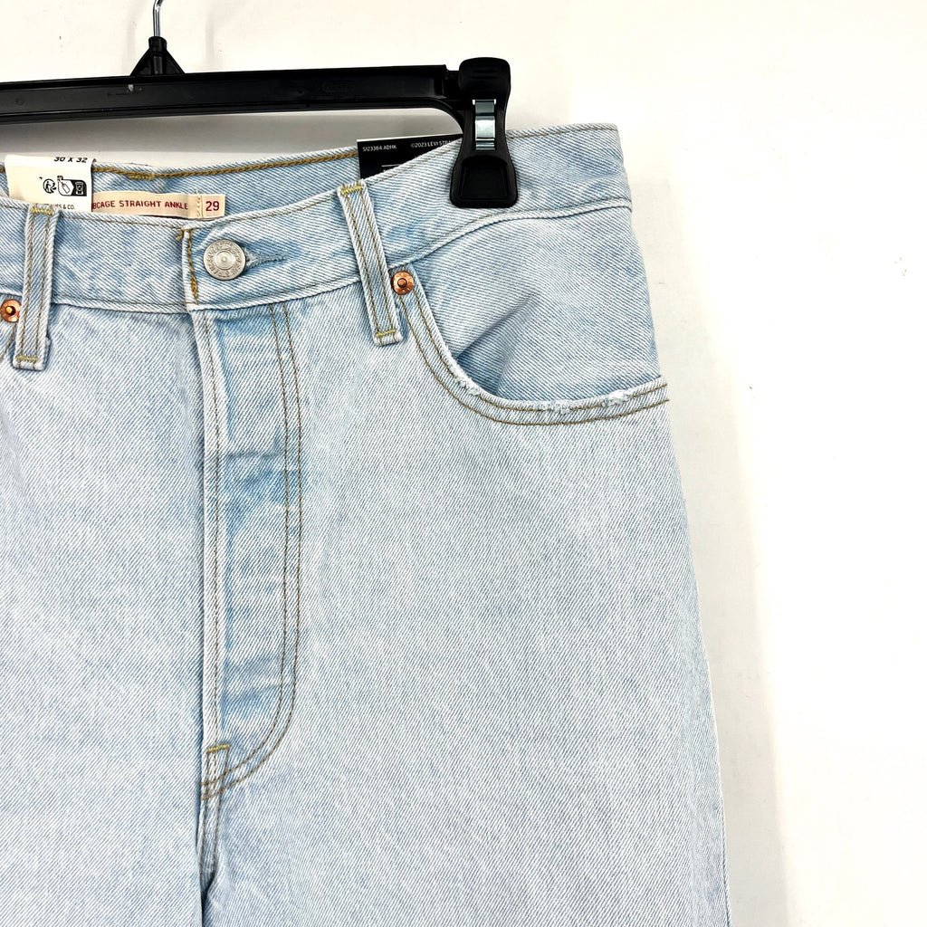 LEVI'S Women's Ribcage Straight Ankle Jeans 29x27 US 8 Light Wash 72693-0110 NWT