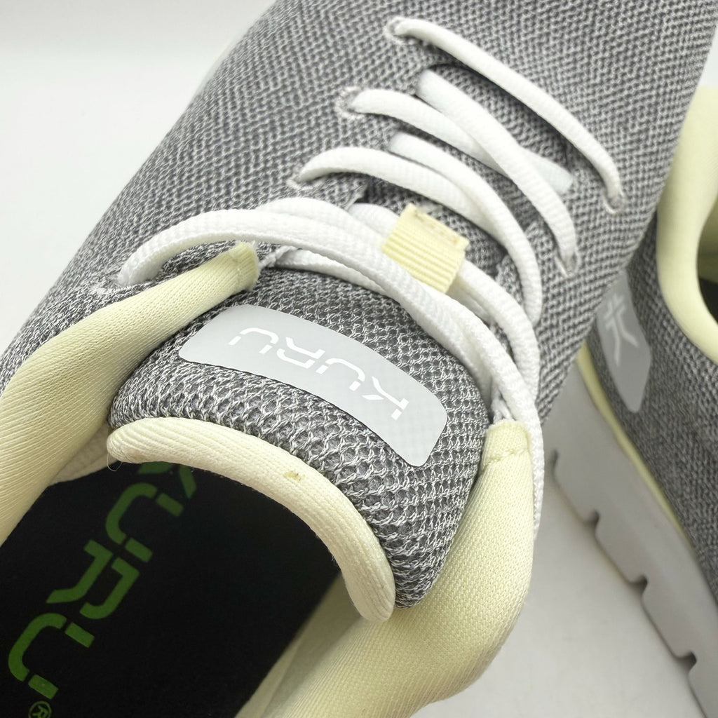 KURU Womens Flex Via Sneakers 8.5 M Dove Gray Pale Lime Athletic Shoes NWOB