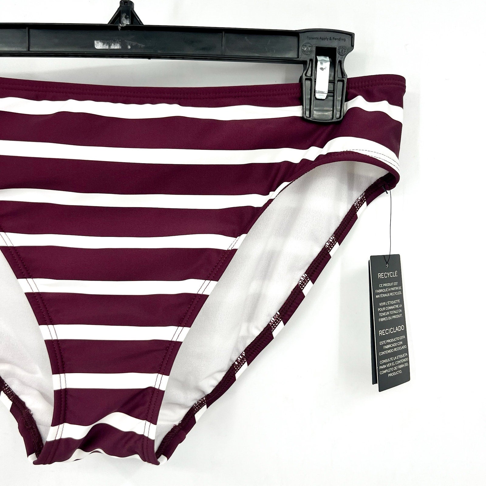LAUREN RALPH LAUREN Womens Lago Stripe Hipster Bikini Bottom Size 12 Red NWT