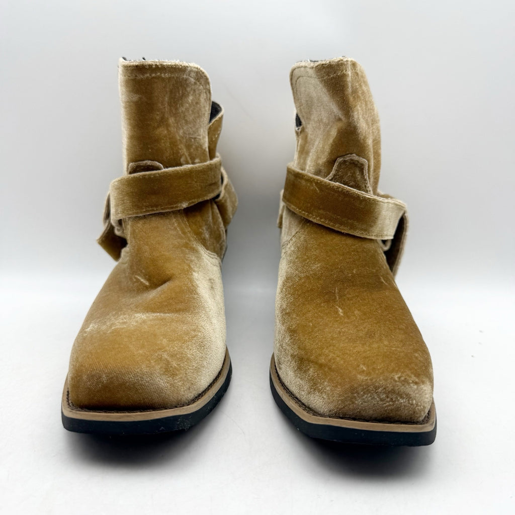 Justin Boots Womens Elana Ankle Bootie Size 7 B Brown Velvet NWOB