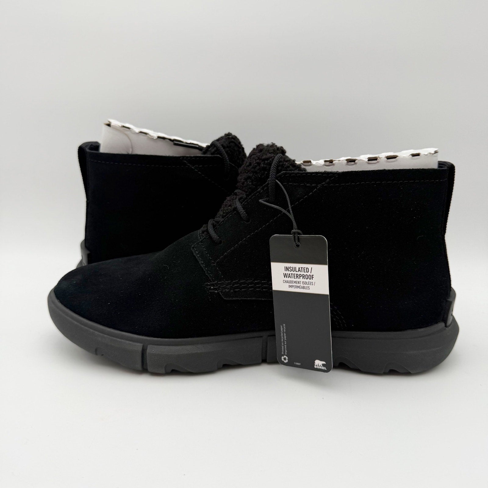 Sorel Women Explorer Next Drift Bootie US 9.5 EU 40.5 Black Suede Waterproof NIB