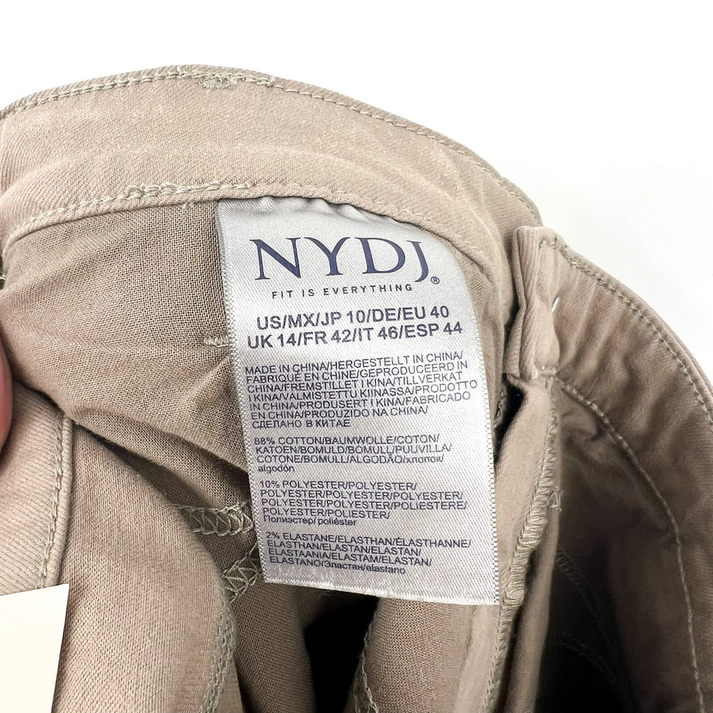 NYDJ Womens Relaxed Crop Straight Leg Jeans Size 10 Beige Tan Utility Pocket NWT