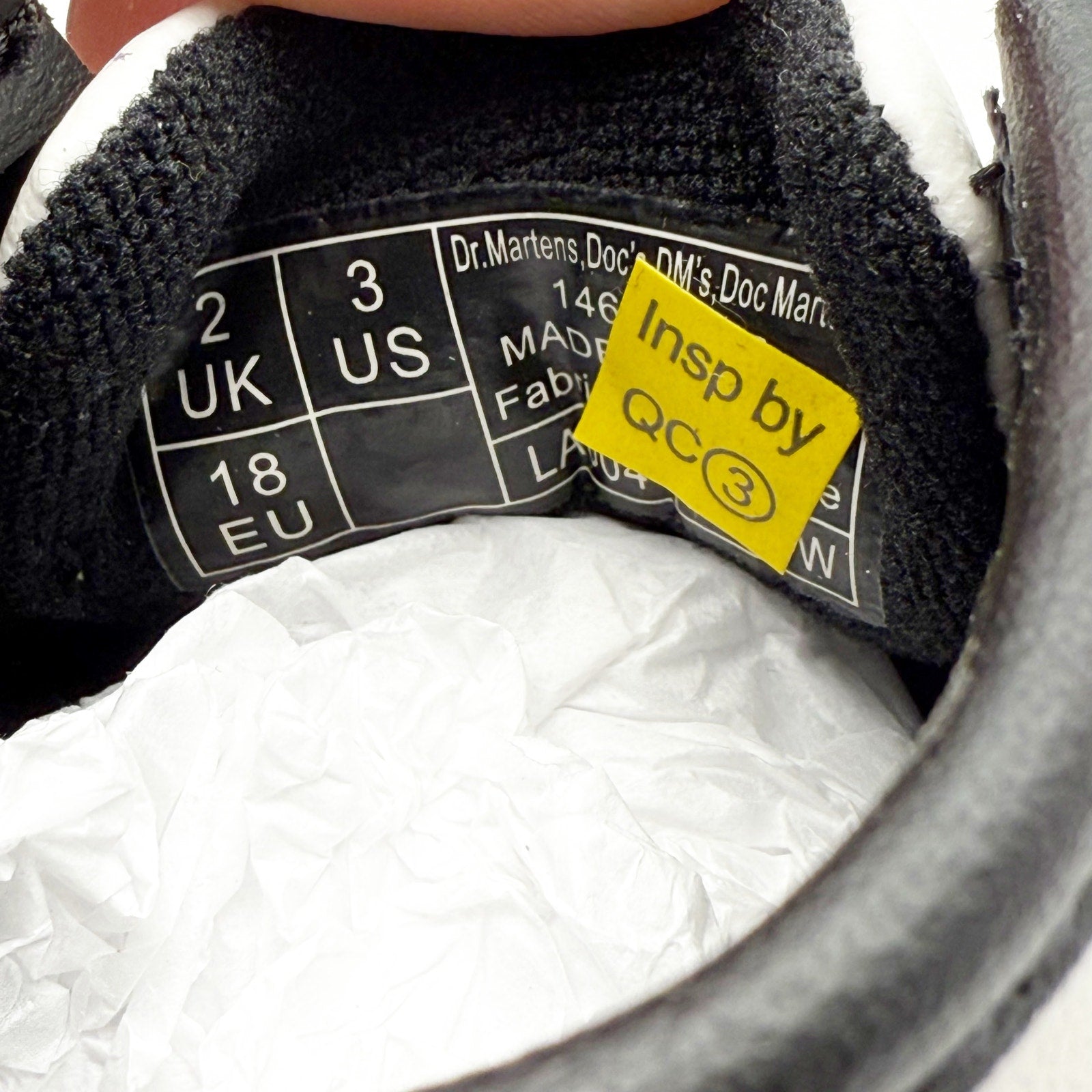 Dr. Martens Infant/Toddler 1460 Crib Bootie US 3 EU 18 White Leather NIB