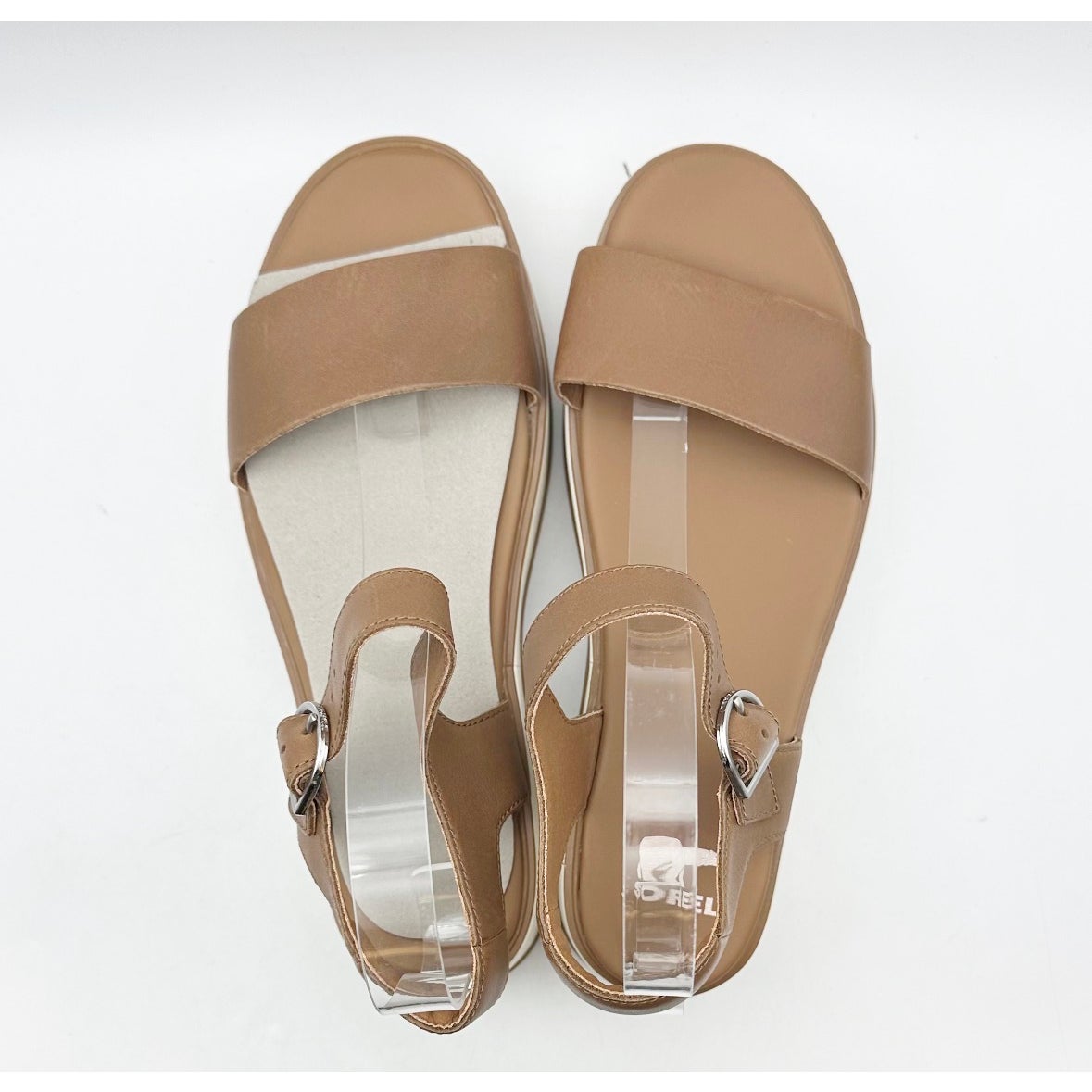 SOREL Womens Dayspring Platform Sandals Size 8.5 EU 39.5 Brown Leather NWOB