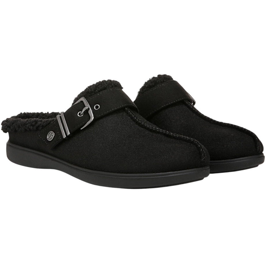 Bzees Womens Eternity Mules Size 10 M EU 41 Black Slip On Fleece Faux Fur NIB