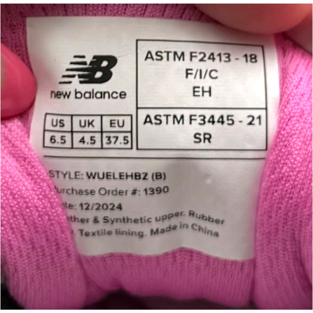New Balance Womens Elite Lite Work Sneakers US 6.5 EU 37.5 Black Pink CT SR NIB