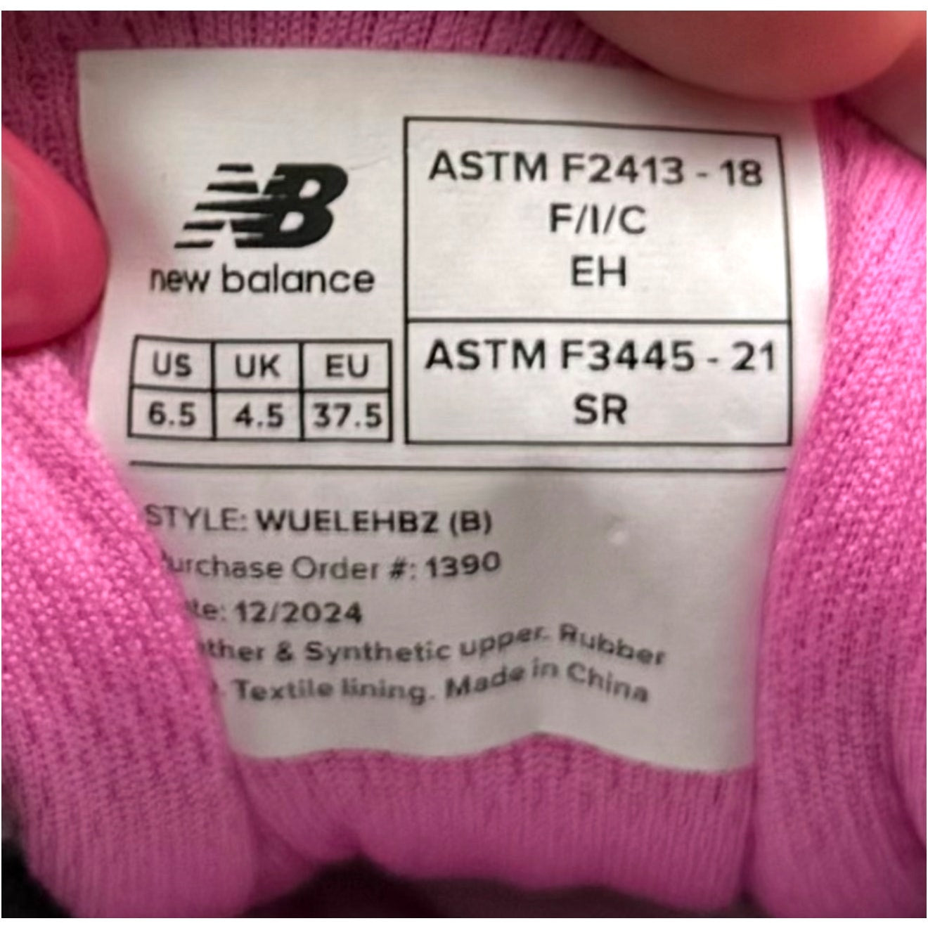 New Balance Womens Elite Lite Work Sneakers US 6.5 EU 37.5 Black Pink CT SR NIB