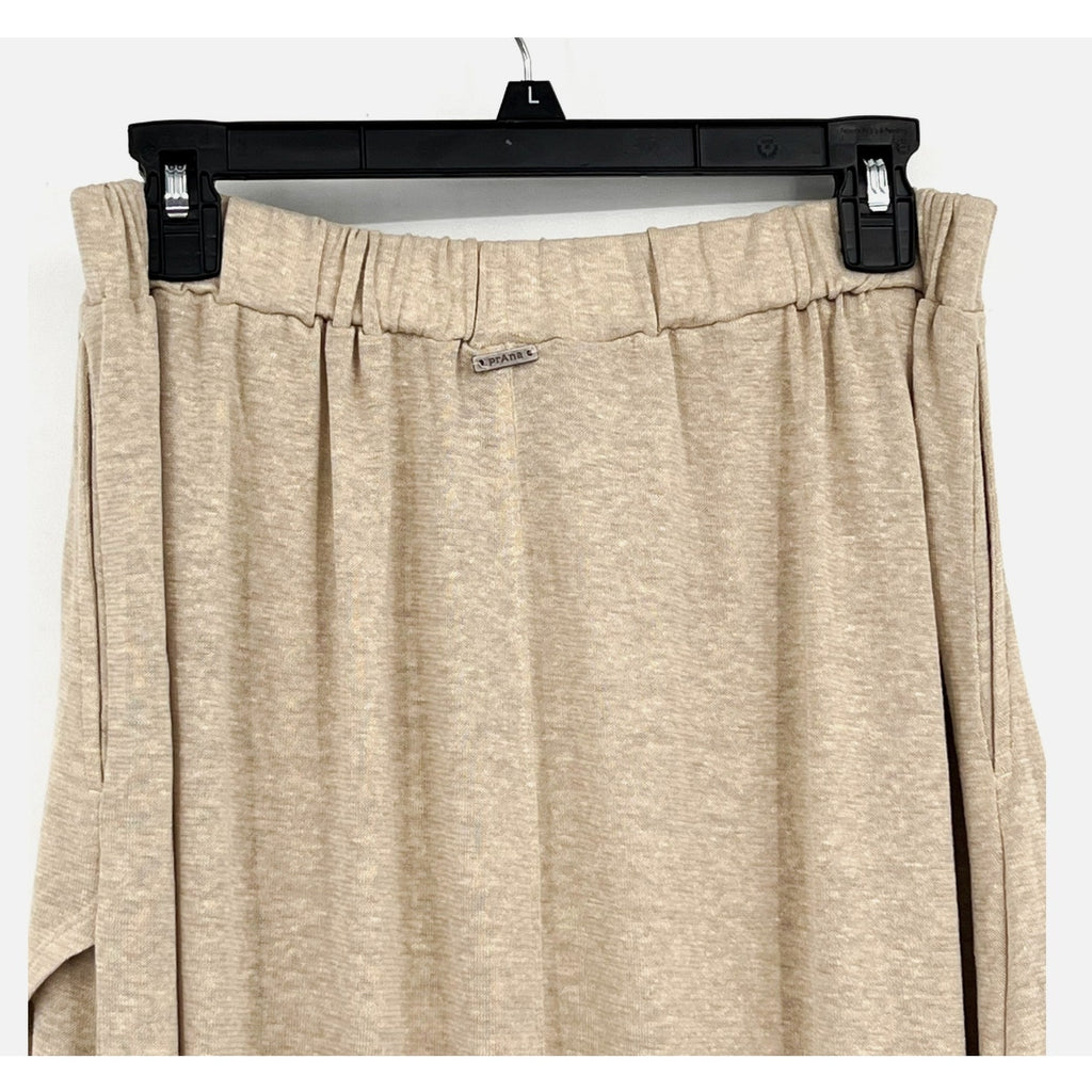 PRANA Women's Tidal Wave Midi Skirt XL Sand Beige High Low Knit NWT