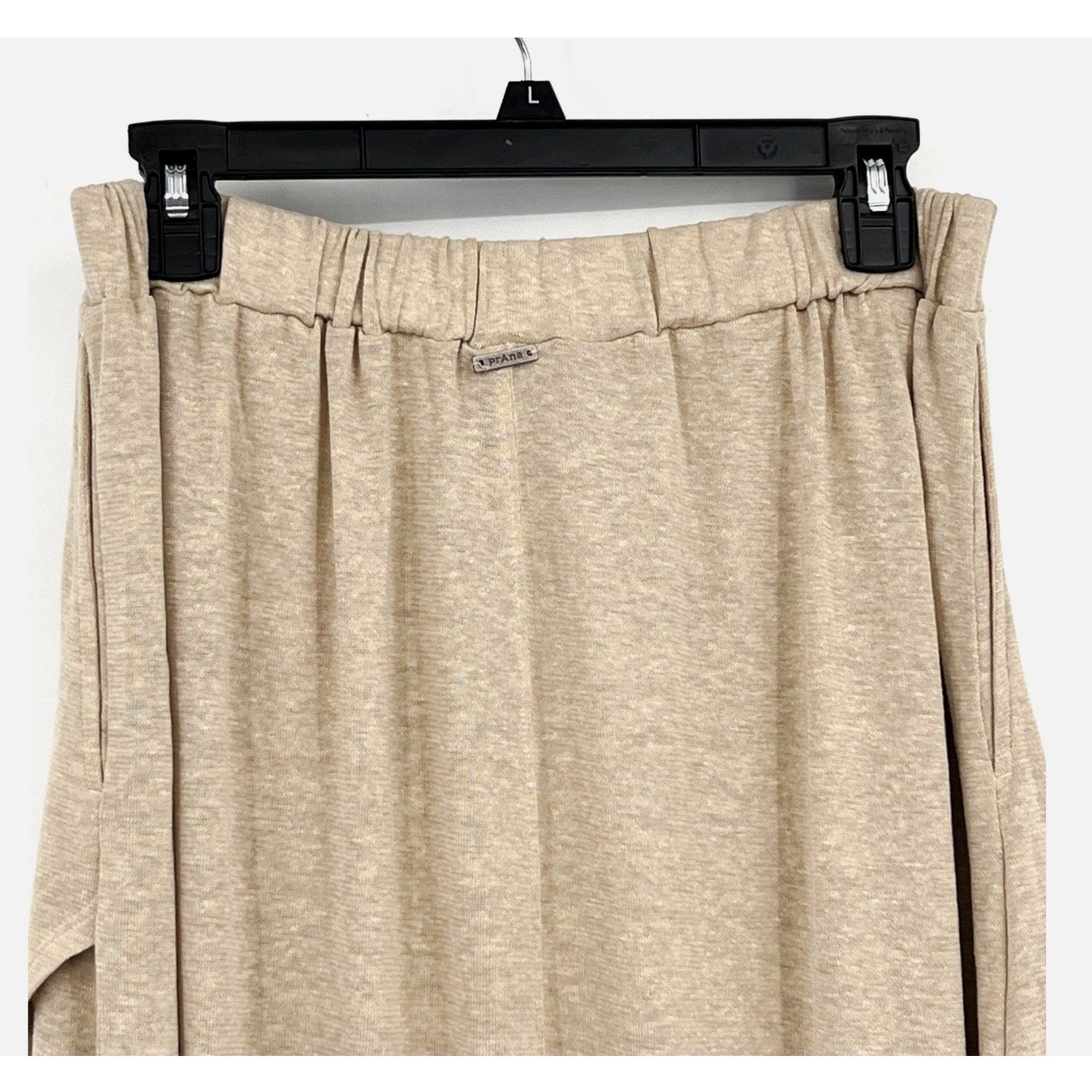 PRANA Women's Tidal Wave Midi Skirt XL Sand Beige High Low Knit NWT
