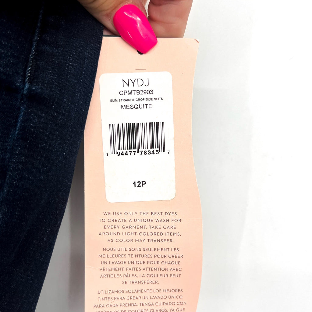 NYDJ Curves 360 Womens Slim Straight Crop Jeans Size 12 PETITE Mesquite Blue NWT