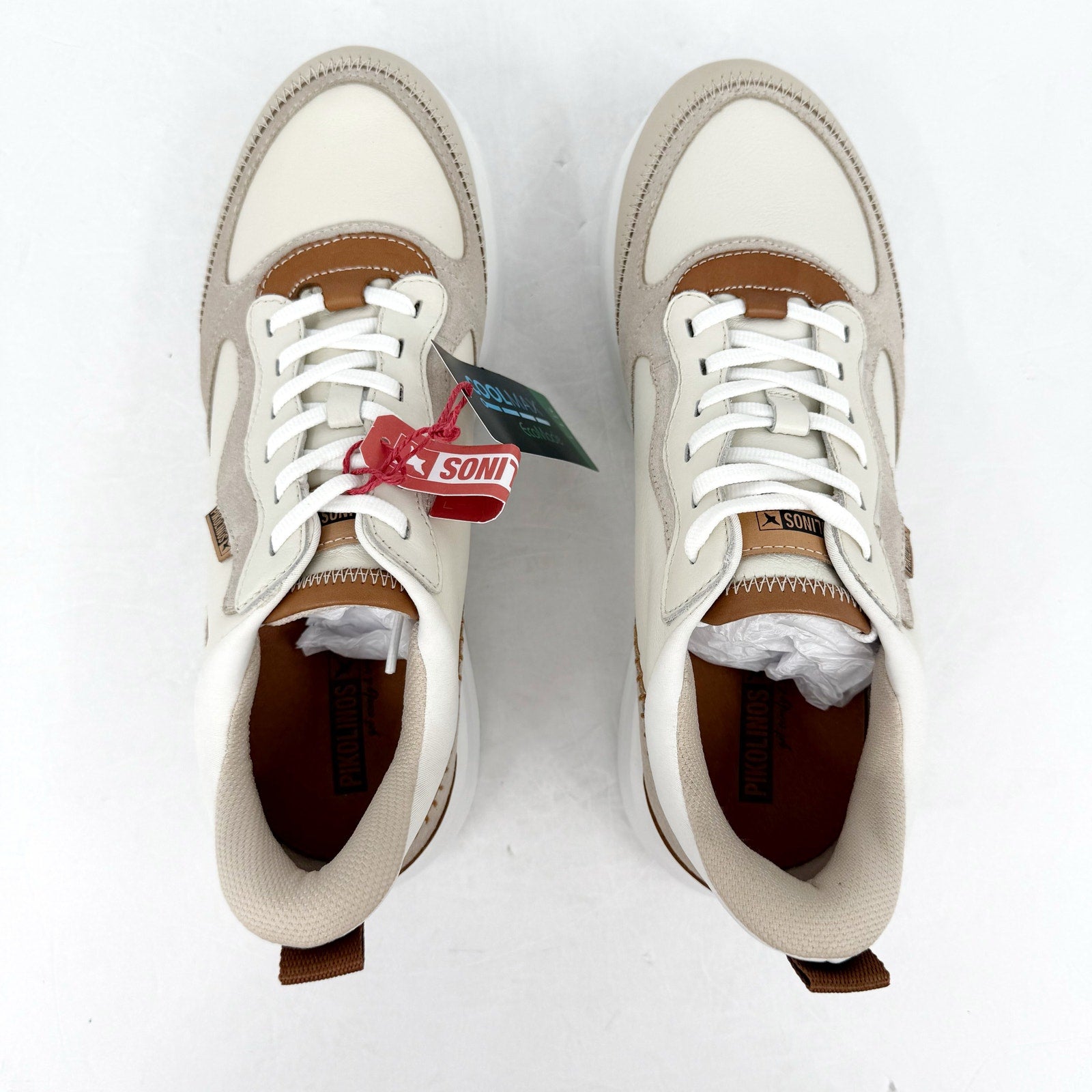Pikolinos Womens Zahara Casual Sneakers EU 42 Size 11 Cream Tan Suede NIB