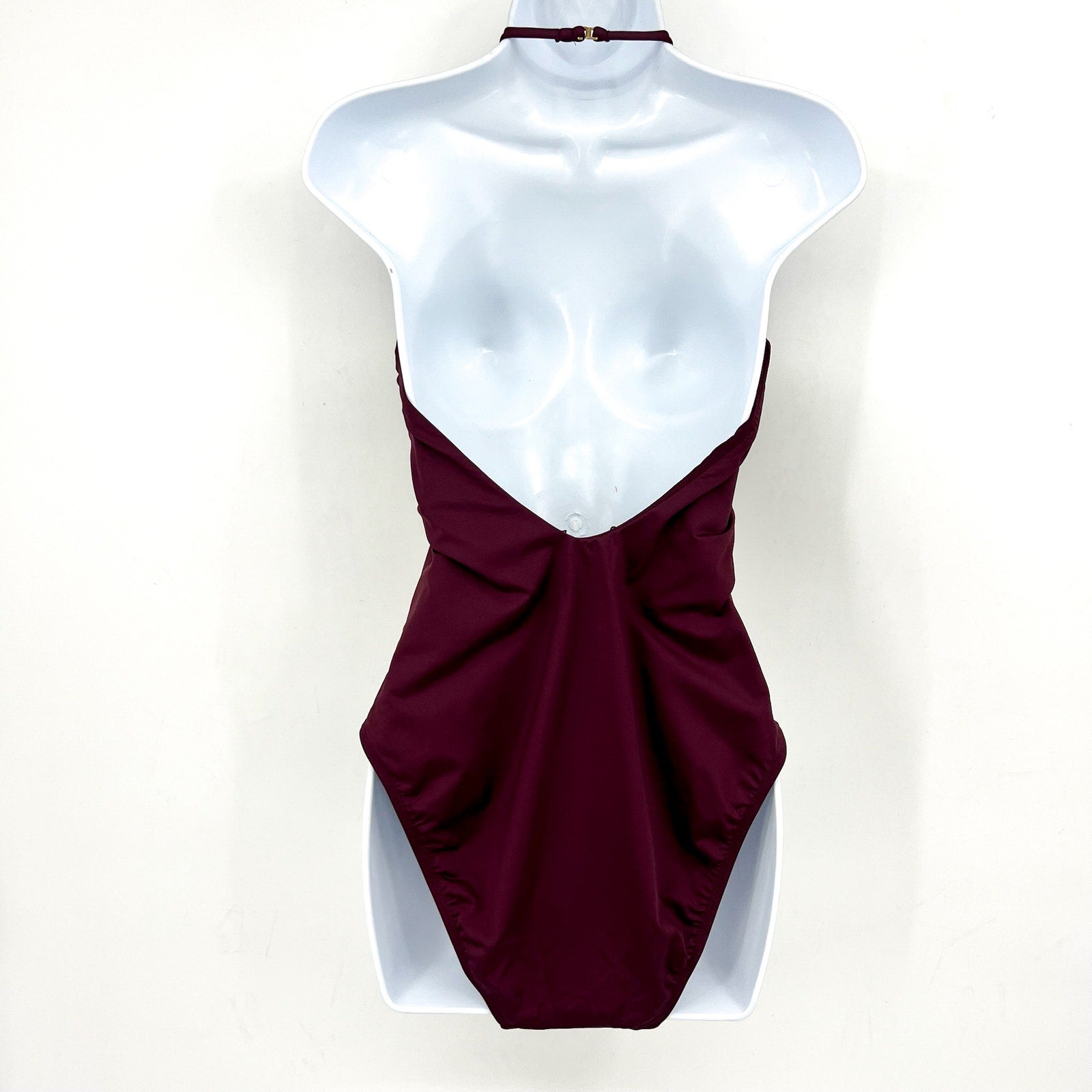 LAUREN RALPH LAUREN Beach Club High Neck One Piece Swimsuit Size 14 Red NWT