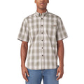 DICKIES Mens Flex Short Sleeve Woven Shirt Medium Green Plaid Relaxed Fit NWT