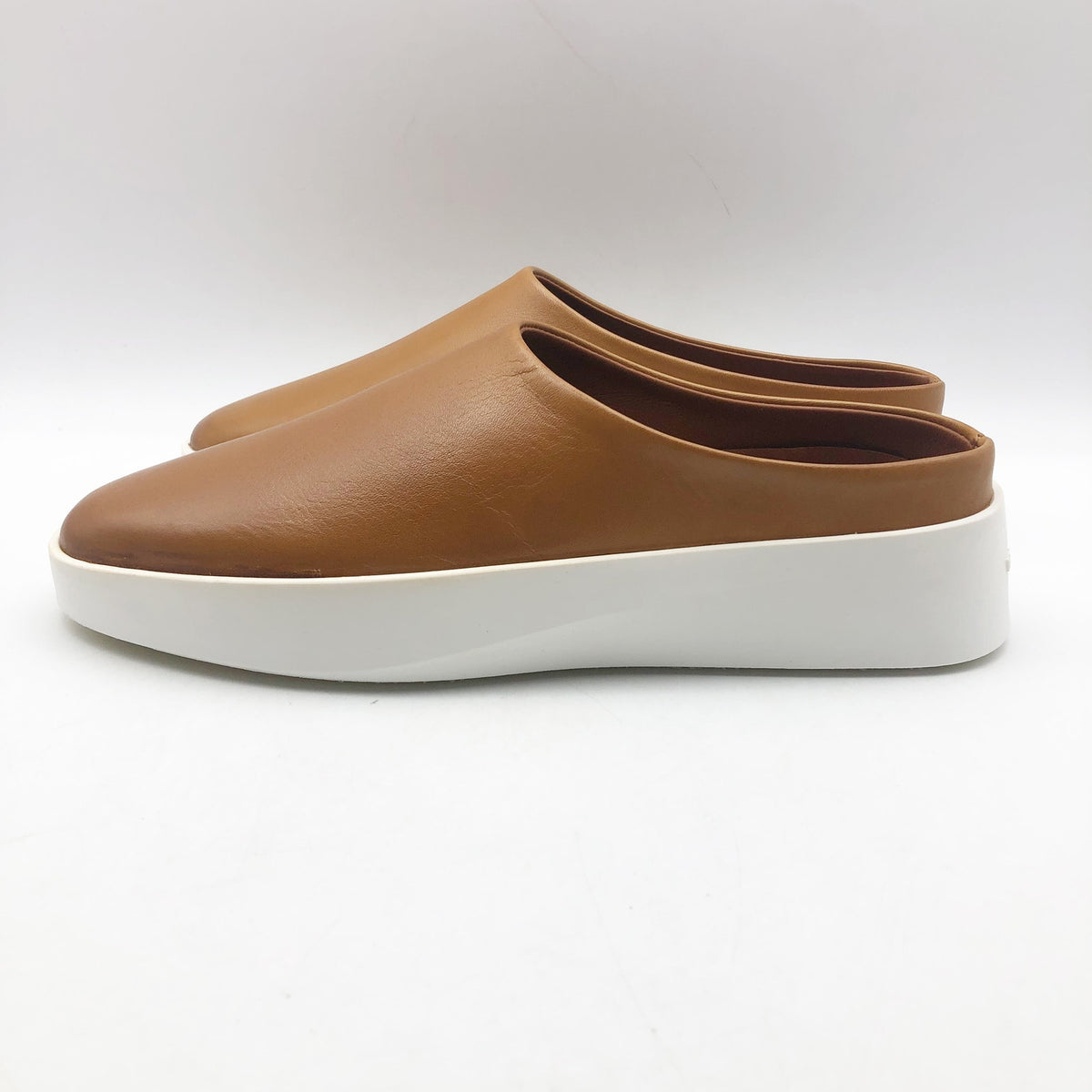 Wolf & Shepherd Cruise Mule Slip On Shoes Womens 6 Mens 4.5 Tan Leather NIB