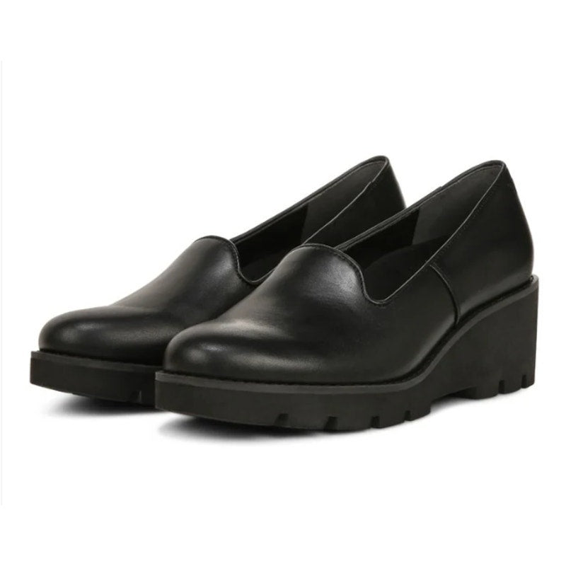Vionic Women's Willa Wedge Slip on Shoes Size 10M EU 41 Black Leather NIB