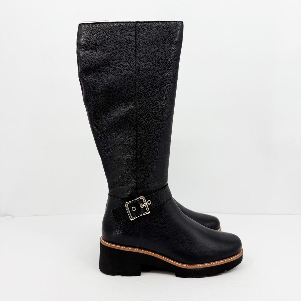 Naturalizer Womens Darry Knee High Boot 10.5 M Black Water-Repellent Leather NIB