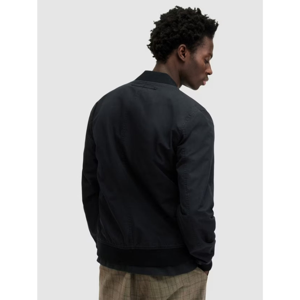 Allsaints Mens Reversible Bassett Bomber Jacket XS Black Ash Khaki NWT