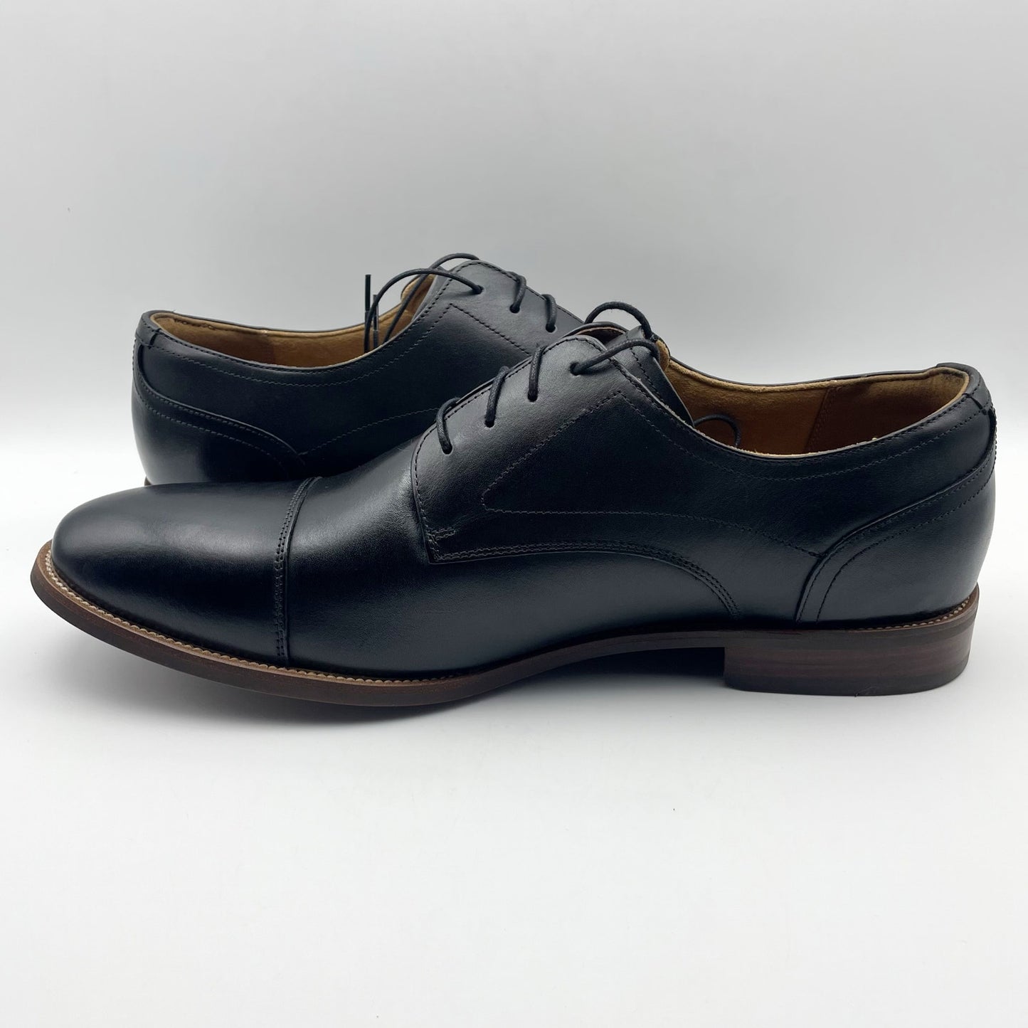 Florsheim Mens Rucci Cap Toe Oxford Dress Shoe US 14 Wide Black Leather NIB