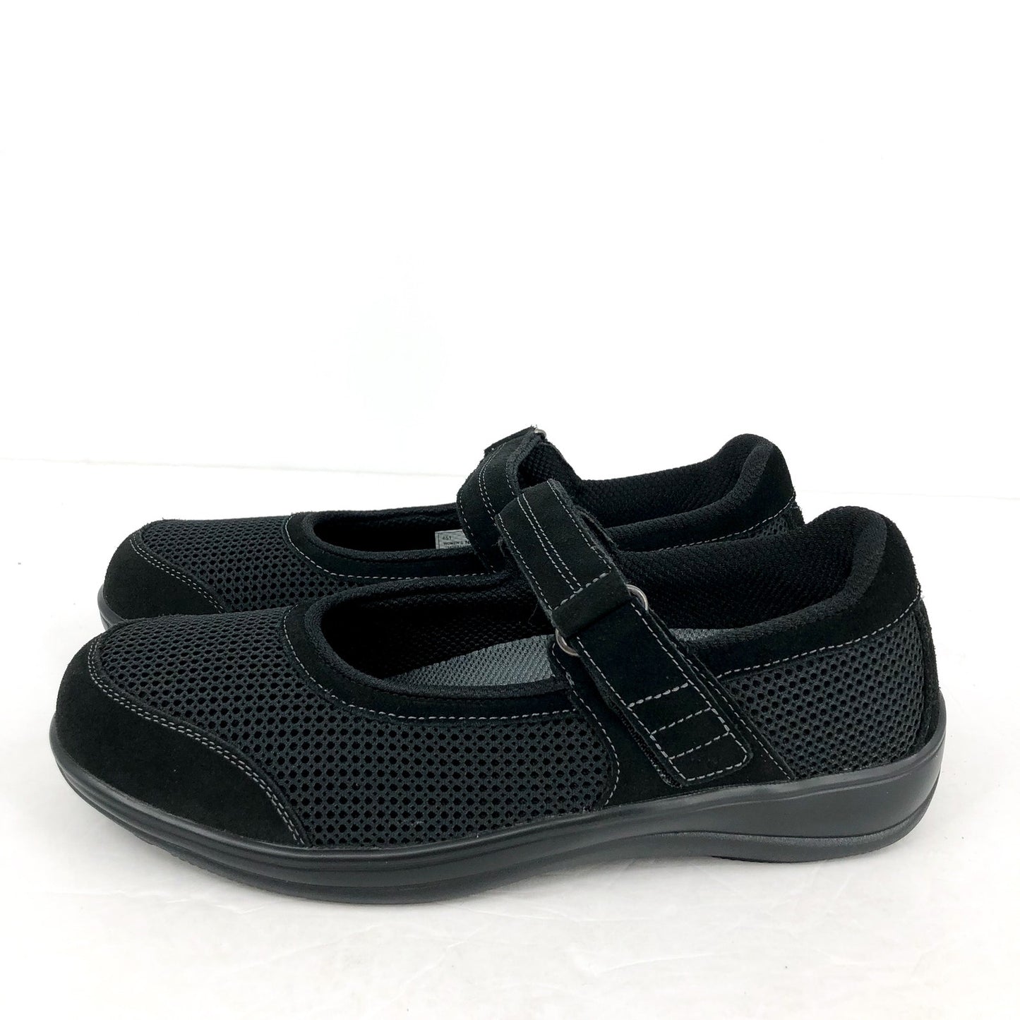 ORTHOFEET Womens Chattanooga Mary Jane Flat US 11 Narrow Black Suede NIB