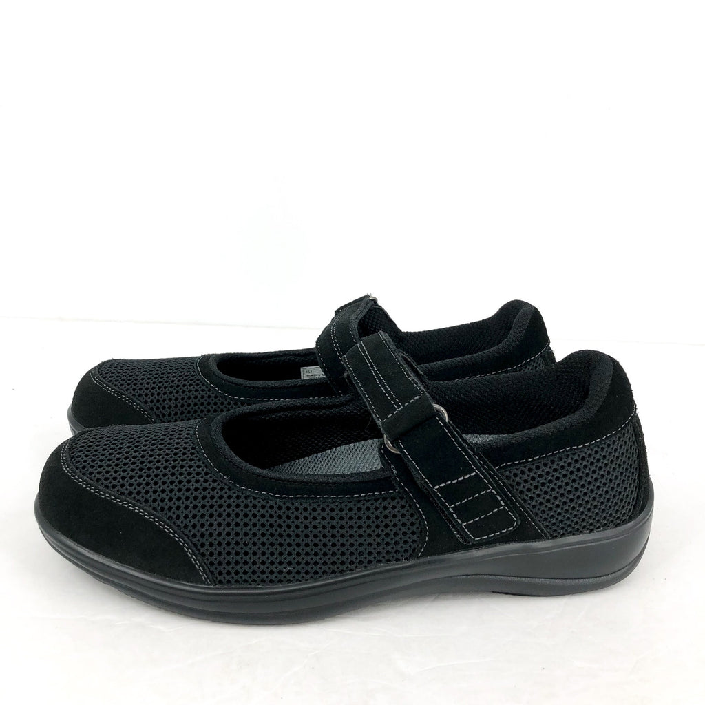 ORTHOFEET Womens Chattanooga Mary Jane Flat US 11 Narrow Black Suede NIB