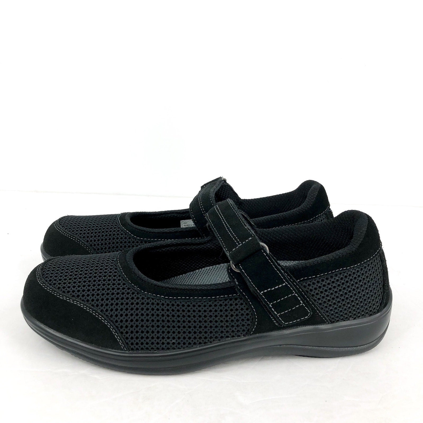 ORTHOFEET Womens Chattanooga Mary Jane Flat US 11 Narrow Black Suede NIB