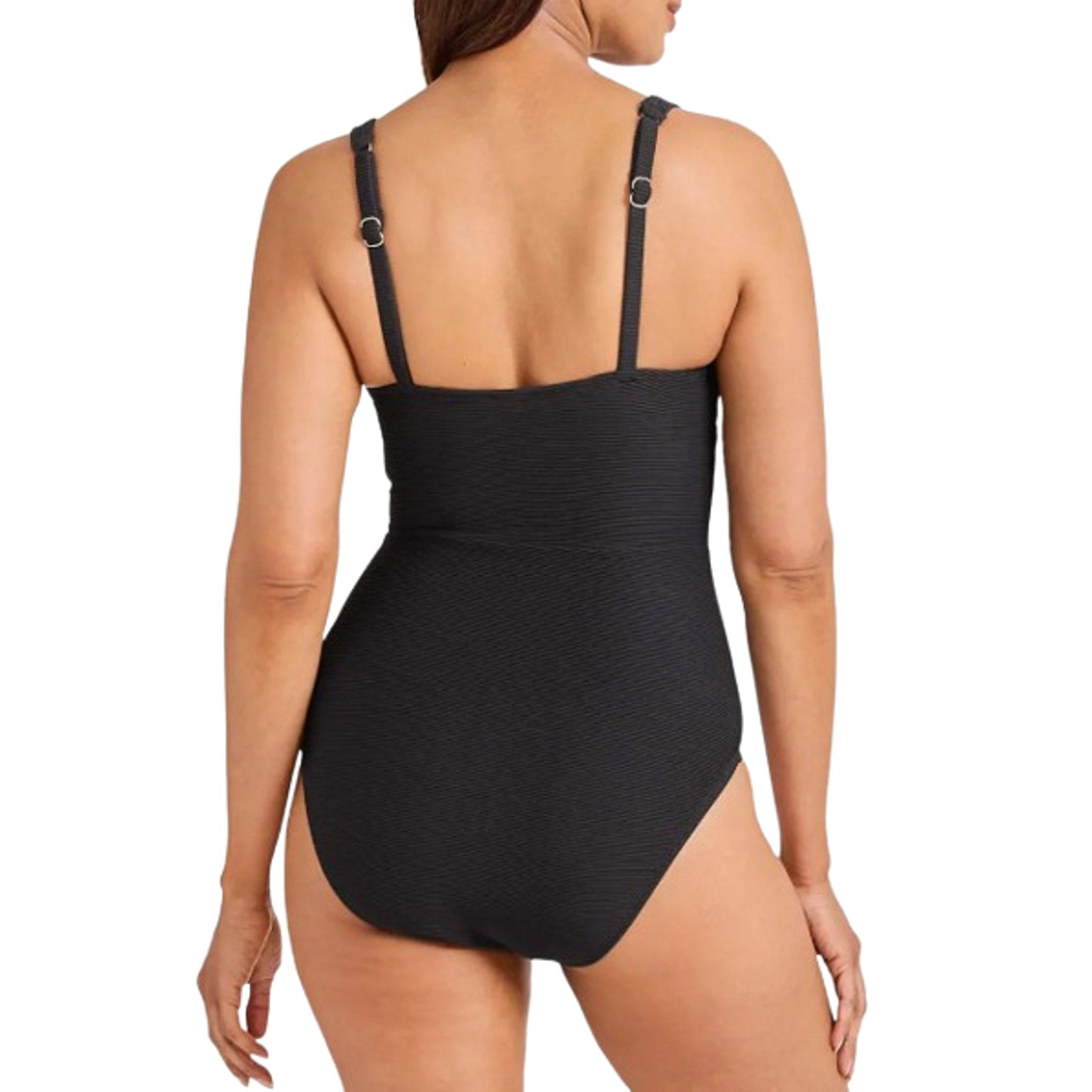 TOMMY BAHAMA Ocean Point One-Piece Swimsuit Size 10 Black Over-the-Shoulder NWT