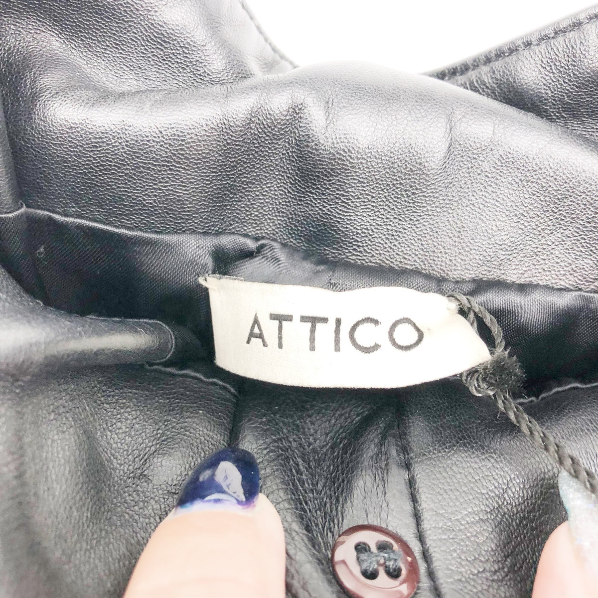 ATTICO Women's Leather Paper Bag Pants IT 40 US Small Black Tie Cuff Belted NWT