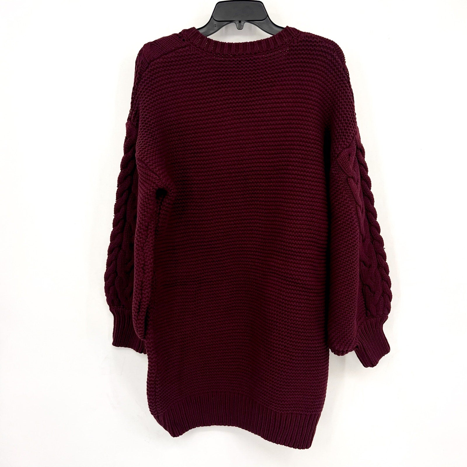 BARDOT Women's Bell Knit Sweater Dress Size 8 Burgundy Red Long Sleeve NWT