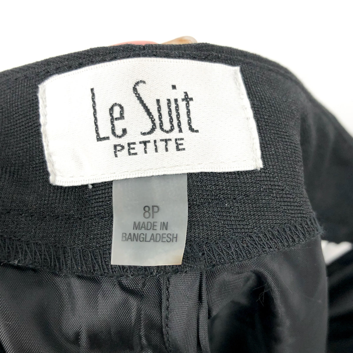 LE SUIT Women's Kate Straight Suit Pants Size 8 Petite Black Flat Front NWT