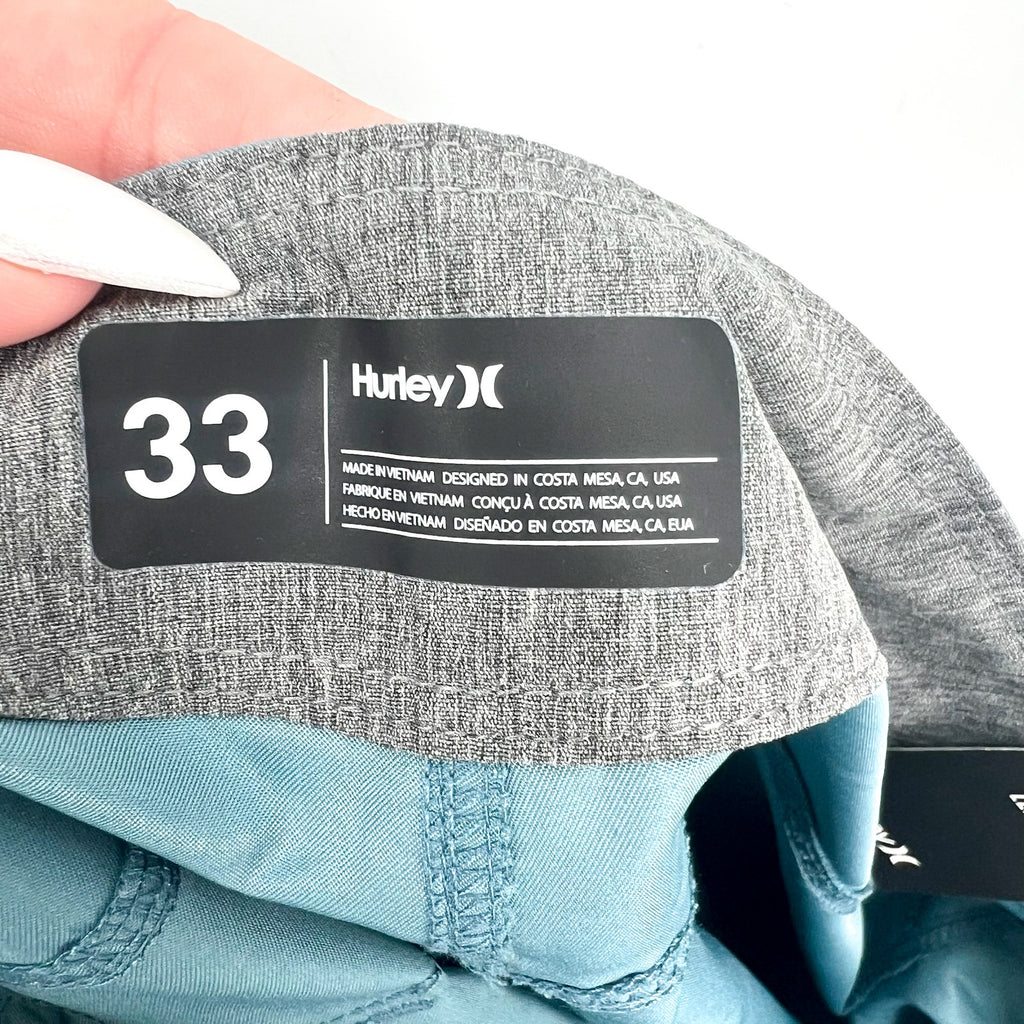 HURLEY Mens Standard One and Only Board Shorts 2.0 US 33 Noise Aqua NWT