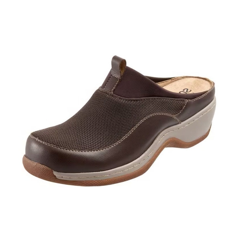 Softwalk Womens Aberdeen Mule Clogs SIZE 7 M EU 37 Dark Brown Leather NIB