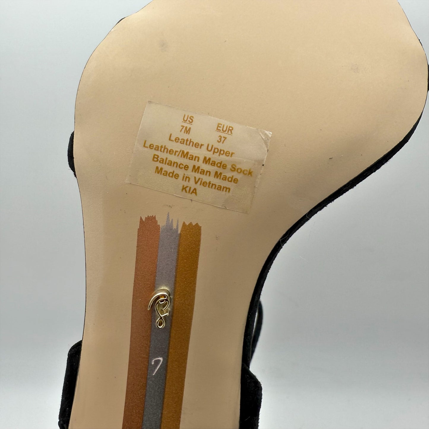 Sam Edelman Womens Kia Heeled Sandal US 7 EU 37 Black Suede NWOB