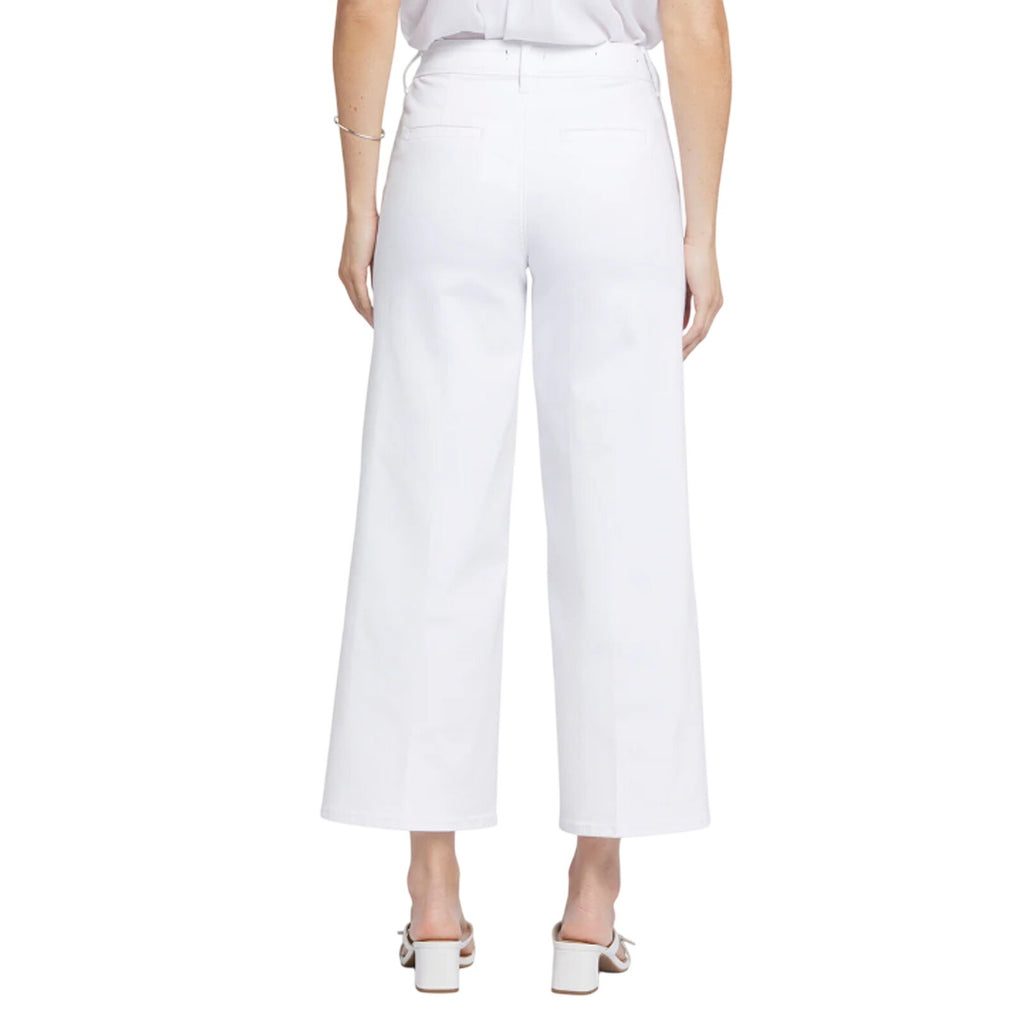 NYDJ Women's Mona Wide Leg Ankle Jeans Size 8 Optic White Denim Trouser NWT