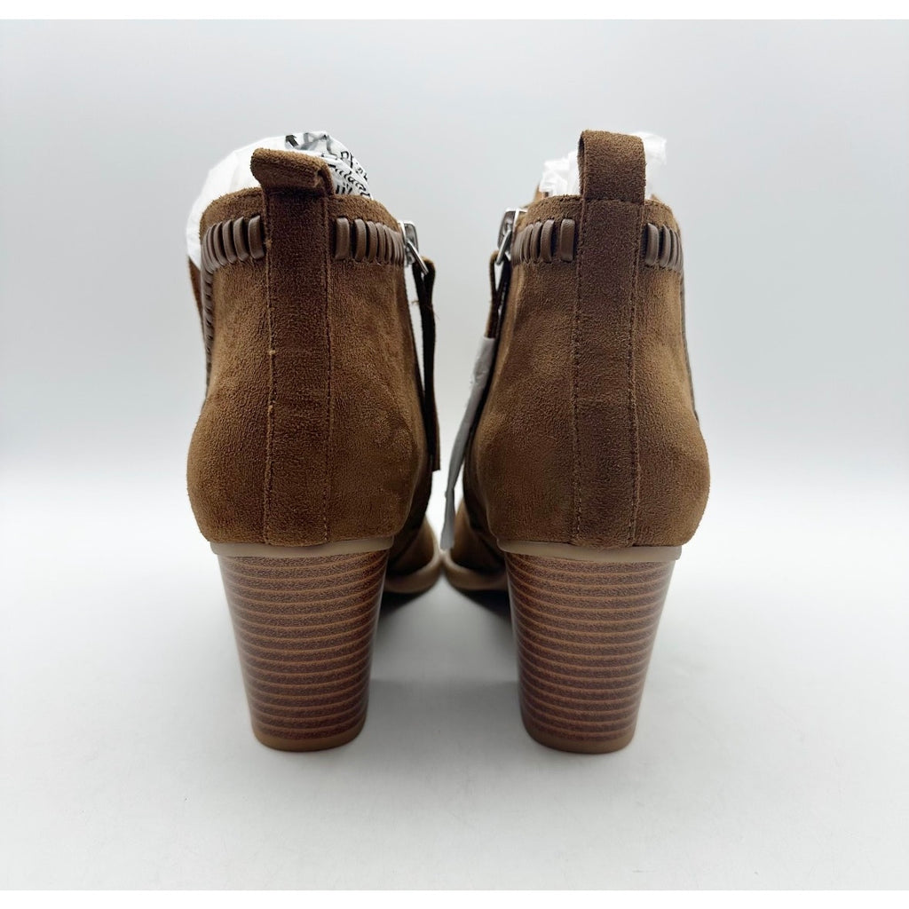 Dolce Vita Womens Jace Ankle Booties Size 8.5 Camel Brown Heel Suede NWOB
