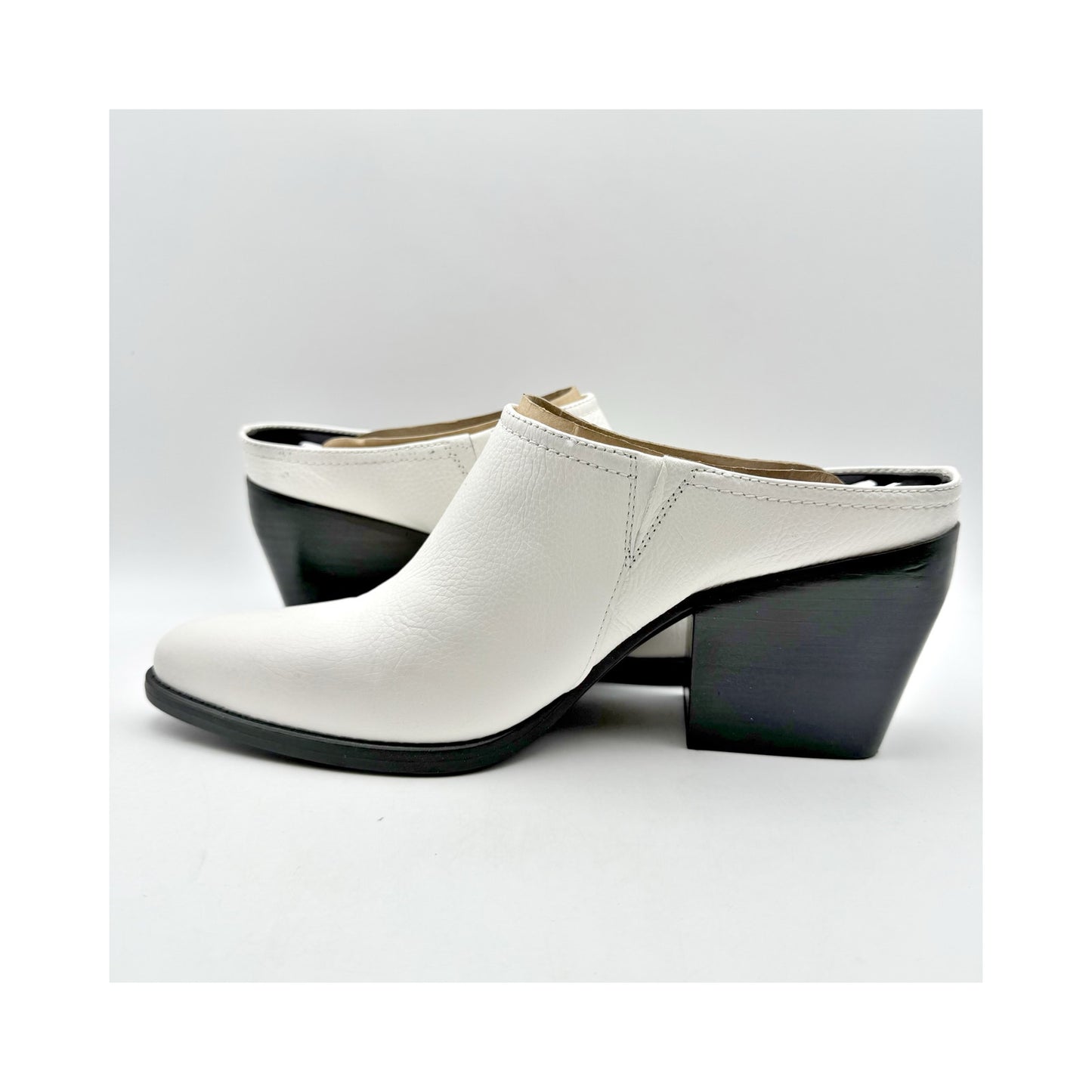 Naturalizer Womens Fairmont Mules US 12 M EU 43 White Leather Slip On NWOB