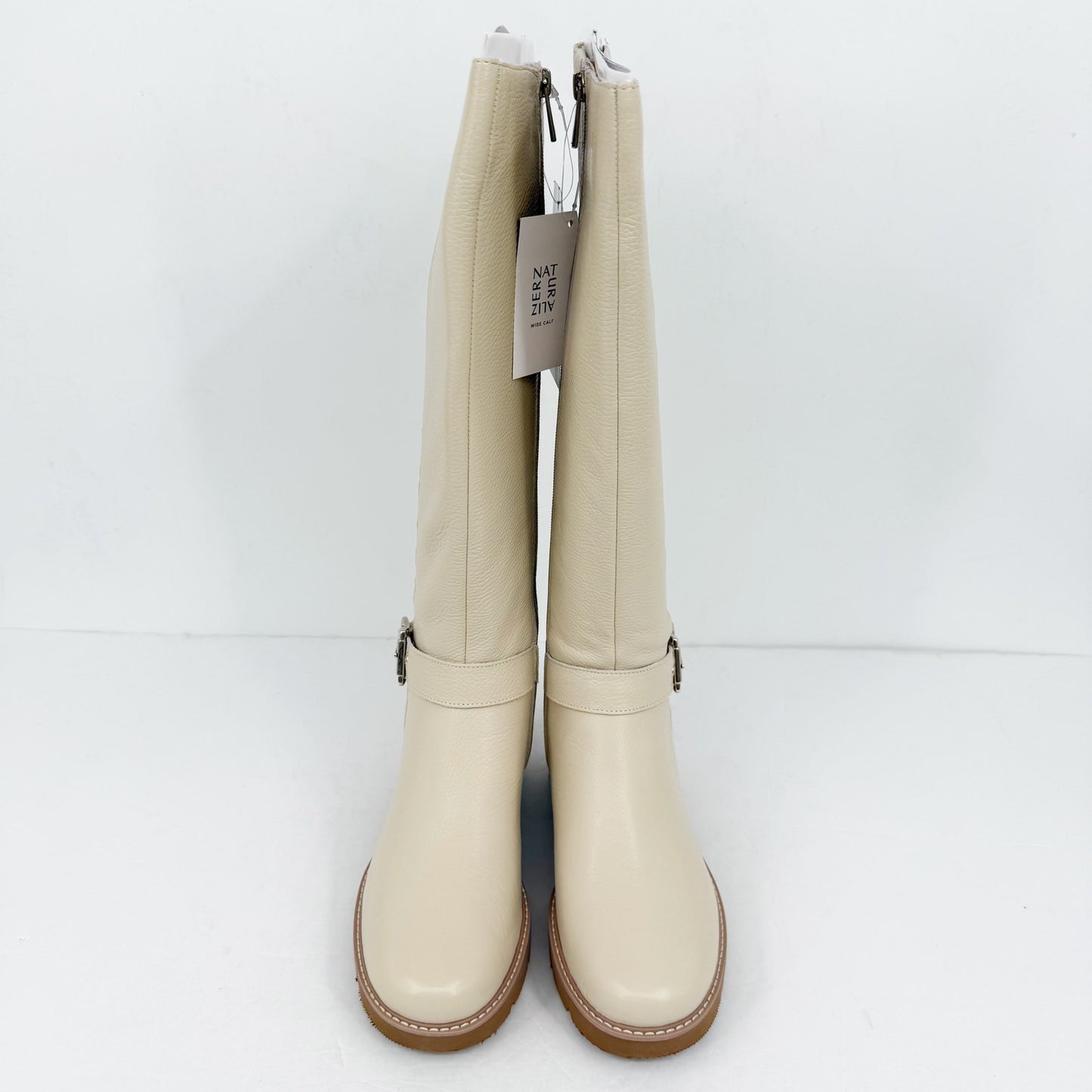 Naturalizer Womens Darry Knee High Boots US 7 Beige Leather Water-Repellent NIB
